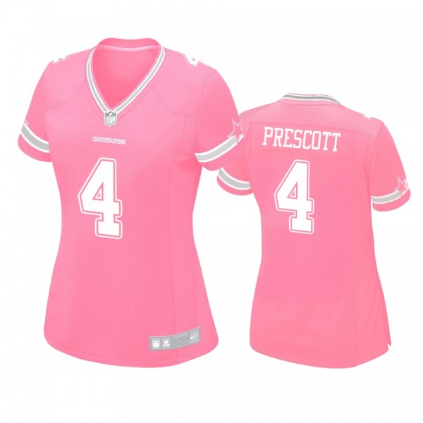 Women's Dallas Cowboys Dak Prescott Pink Game Jers...