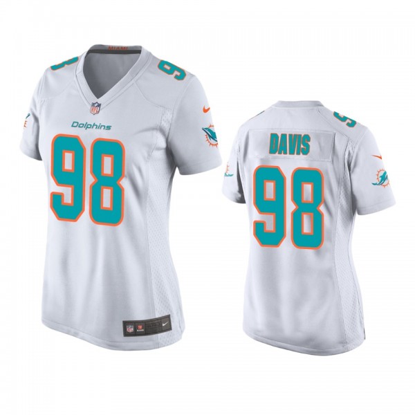 Miami Dolphins Raekwon Davis White 2020 NFL Draft Game Jersey