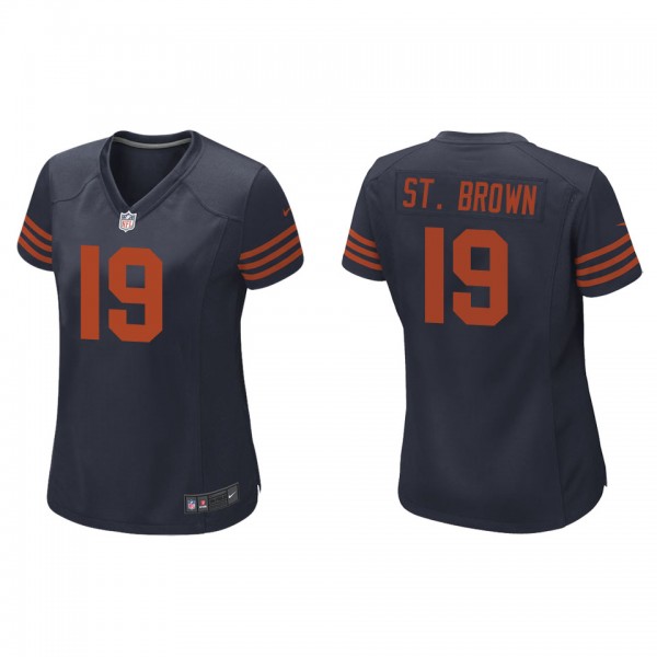 Women's Chicago Bears Equanimeous St. Brown Navy T...