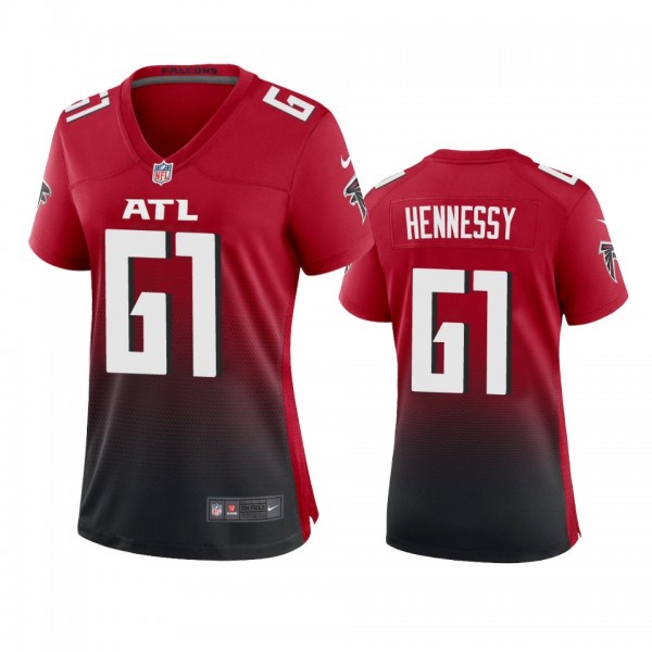 Atlanta Falcons Matt Hennessy Red Alternate Game J...