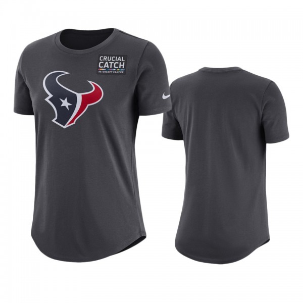 Women's Houston Texans Anthracite Crucial Catch T-...