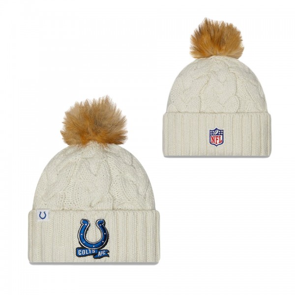 Women's Indianapolis Colts Cream 2022 Sideline Cuf...