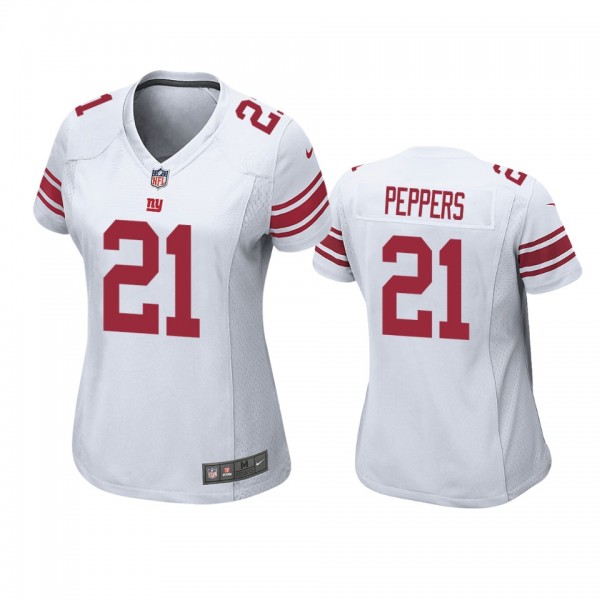 New York Giants #21 Jabrill Peppers White Game Jer...