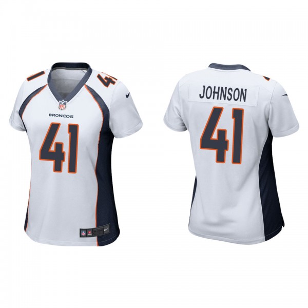 Women's Denver Broncos Jamar Johnson White Game Je...