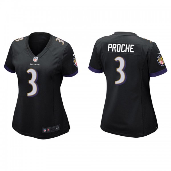 Women's Baltimore Ravens James Proche Black Game J...