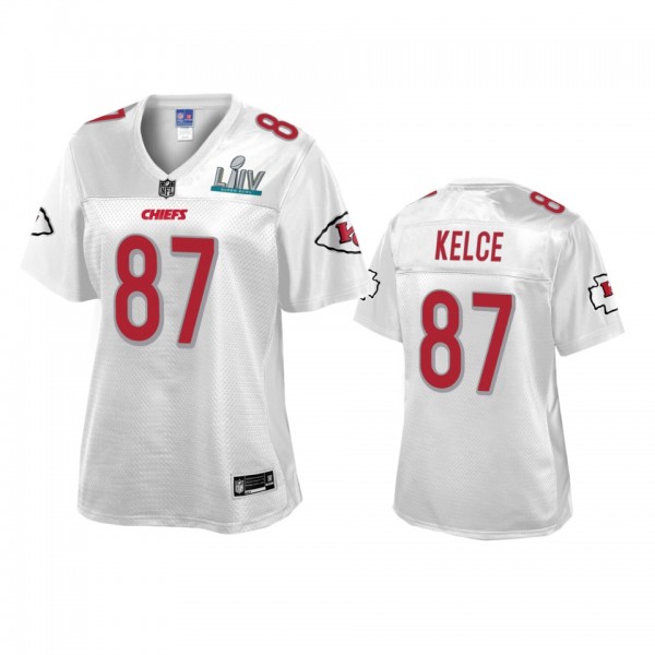 Women's Kansas City Chiefs Travis Kelce White Supe...