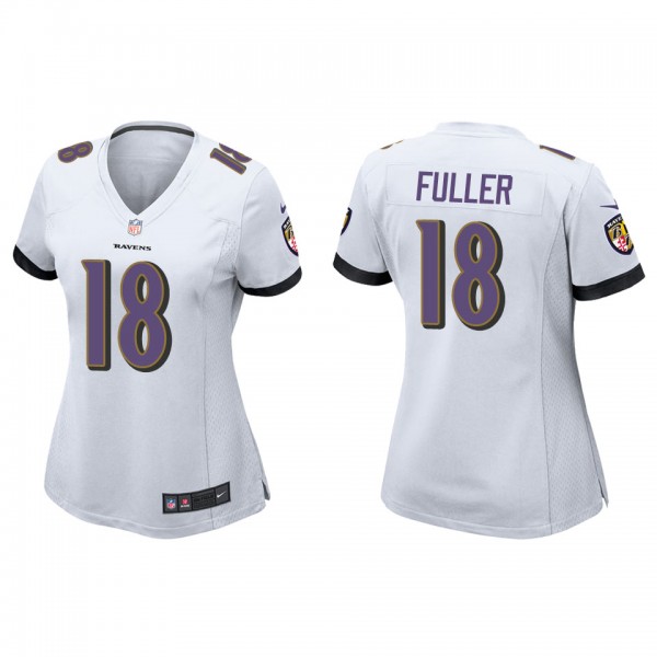 Women's Baltimore Ravens Kyle Fuller White Game Je...