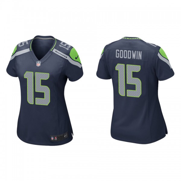 Women's Seattle Seahawks Marquise Goodwin Navy Game Jersey