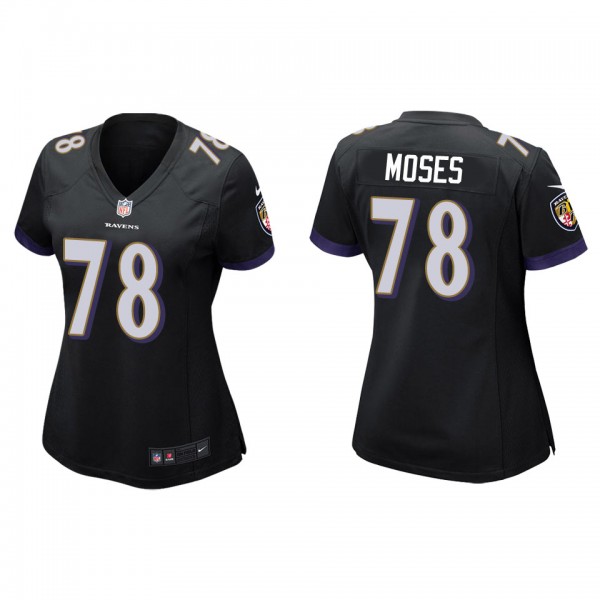 Women's Baltimore Ravens Morgan Moses Black Game J...