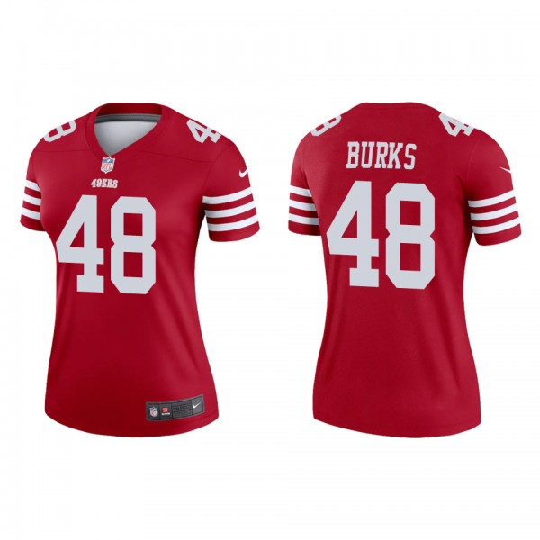 Women's San Francisco 49ers Oren Burks Scarlet Legend Jersey