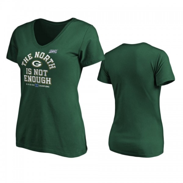 Women's Green Bay Packers Green 2019 NFC North Division Champions Cover Two T-Shirt