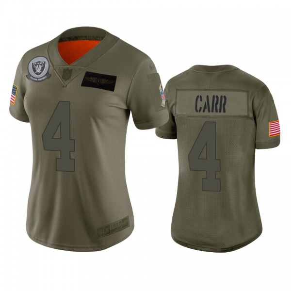 Women's Oakland Raiders Derek Carr Camo 2019 Salut...
