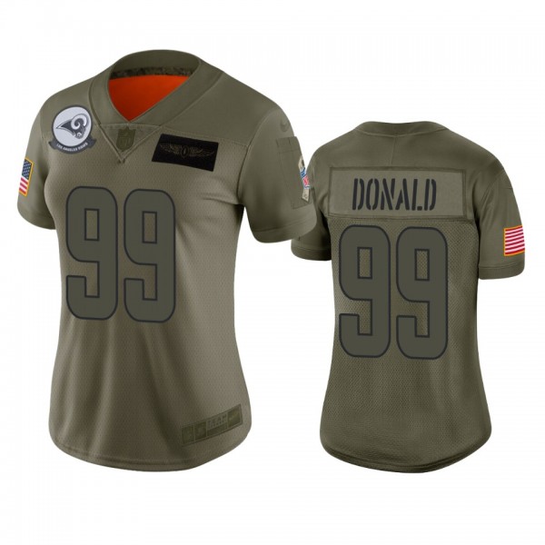 Women's Los Angeles Rams Aaron Donald Camo 2019 Salute to Service Limited Jersey