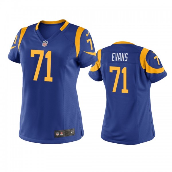 Los Angeles Rams Bobby Evans Royal 2019 NFL Draft Game Jersey