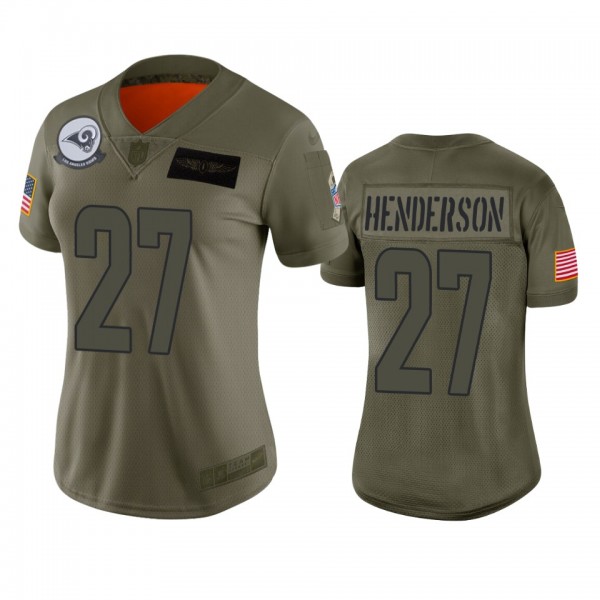 Women's Los Angeles Rams Darrell Henderson Camo 2019 Salute to Service Limited Jersey