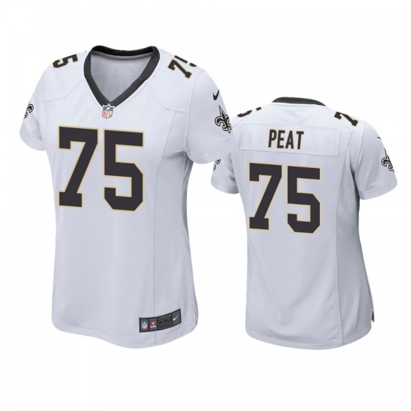 New Orleans Saints Andrus Peat White Game Jersey