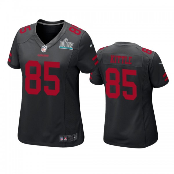 Women's San Francisco 49ers George Kittle Black Super Bowl LIV Game Jersey