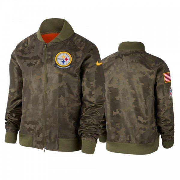 Women's Pittsburgh Steelers Olive 2019 Salute to S...