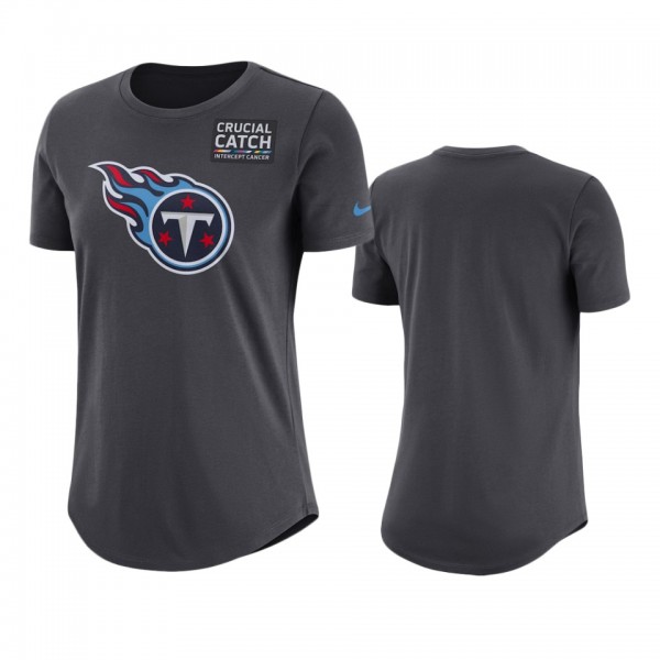 Women's Tennessee Titans Anthracite Crucial Catch T-Shirt