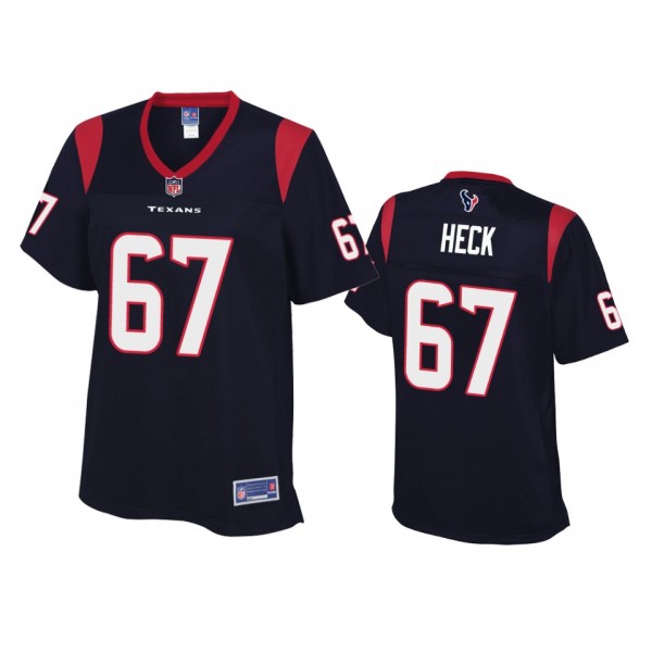 Houston Texans Charlie Heck Navy Pro Line Jersey -...