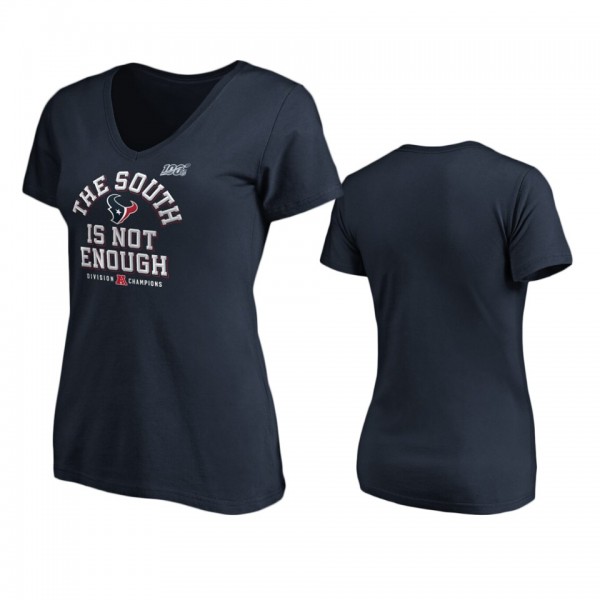 Women's Houston Texans Navy 2019 AFC South Division Champions Cover Two T-Shirt