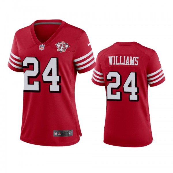 Women's San Francisco 49ers K'Waun Williams Scarlet 75th Anniversary Alternate Game Jersey