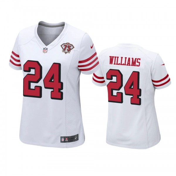 Women's San Francisco 49ers K'Waun Williams White 75th Anniversary Alternate Game Jersey