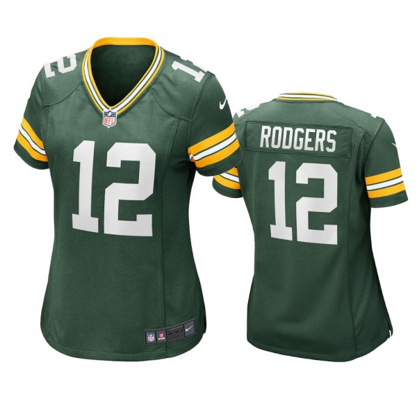 Women's Green Bay Packers Aaron Rodgers Green Game Jersey
