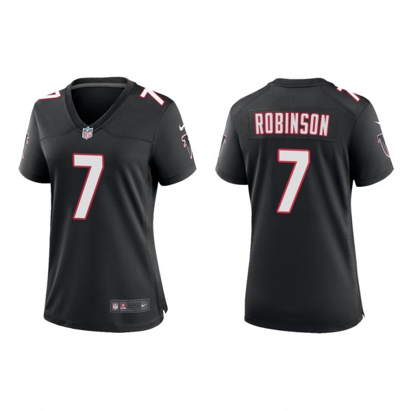 Women's Atlanta Falcons Bijan Robinson Black 2023 NFL Draft Throwback Game Jersey