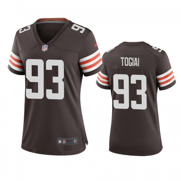 Women's Cleveland Browns Tommy Togiai Brown Game J...