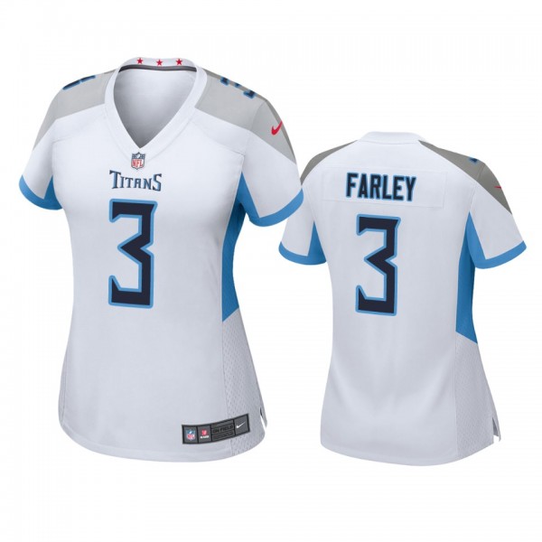 Women's Tennessee Titans Caleb Farley White Game J...