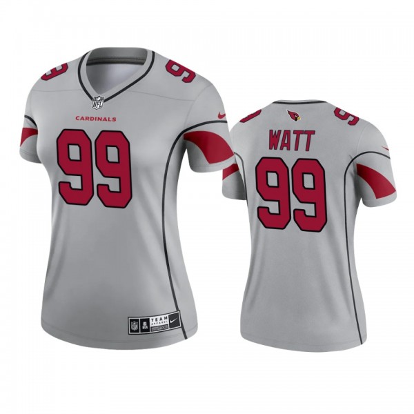 Women's Arizona Cardinals J.J. Watt Gray Inverted Legend Jersey