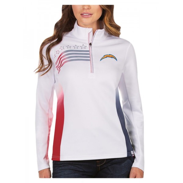 Women's Los Angeles Chargers White Liberty Quarter...