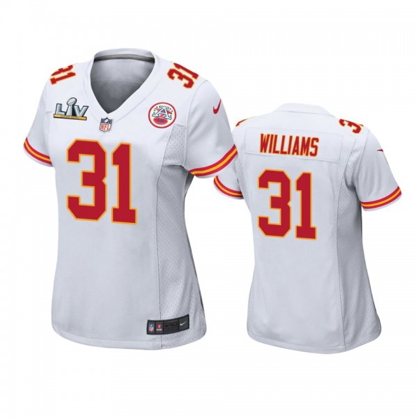 Women's Kansas City Chiefs Darrel Williams White Super Bowl LV Game Jersey