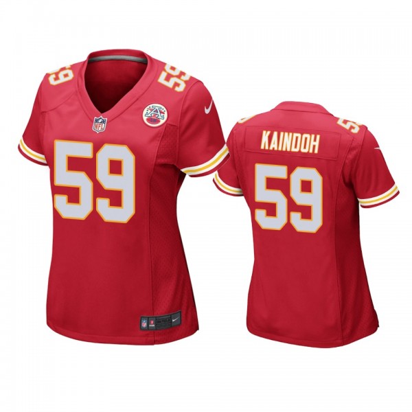 Women's Kansas City Chiefs Joshua Kaindoh Red Game...