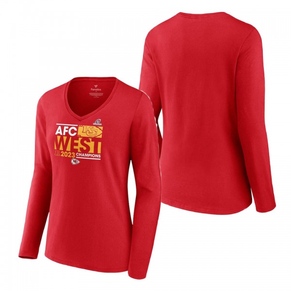 Women's Kansas City Chiefs Red 2023 AFC West Divis...