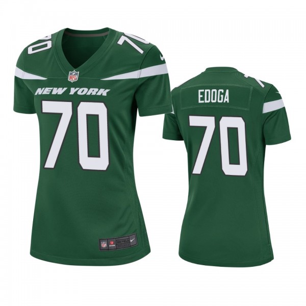 Women's New York Jets Chuma Edoga Green Game Jerse...