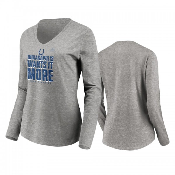 Women's Indianapolis Colts Gray 2020 NFL Playoffs ...