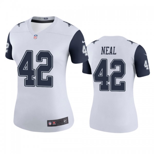 Dallas Cowboys Keanu Neal White Color Rush Legend Jersey - Women's