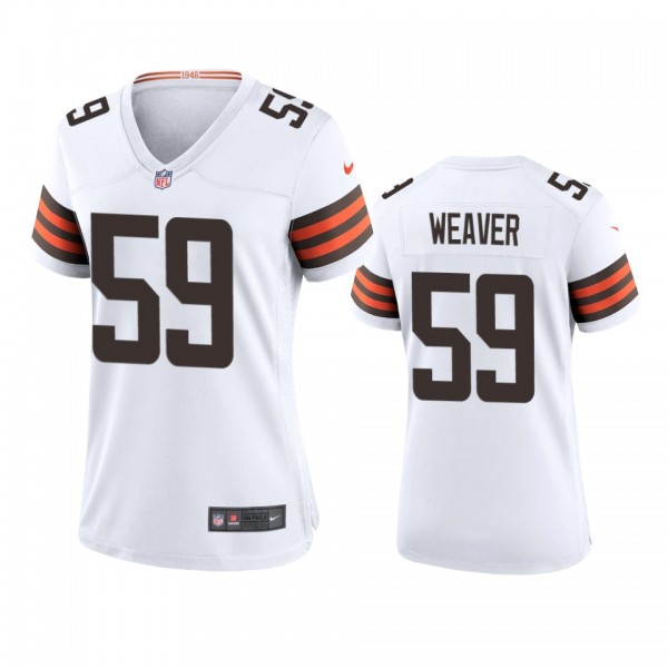 Women's Cleveland Browns Curtis Weaver White Game ...