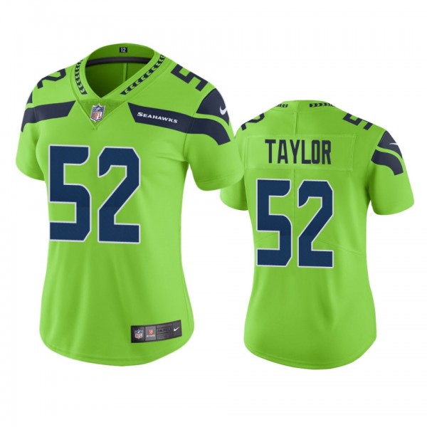 Women's Seattle Seahawks Darrell Taylor Green Color Rush Limited Jersey