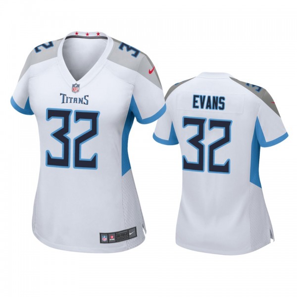 Women's Tennessee Titans Darrynton Evans White Gam...