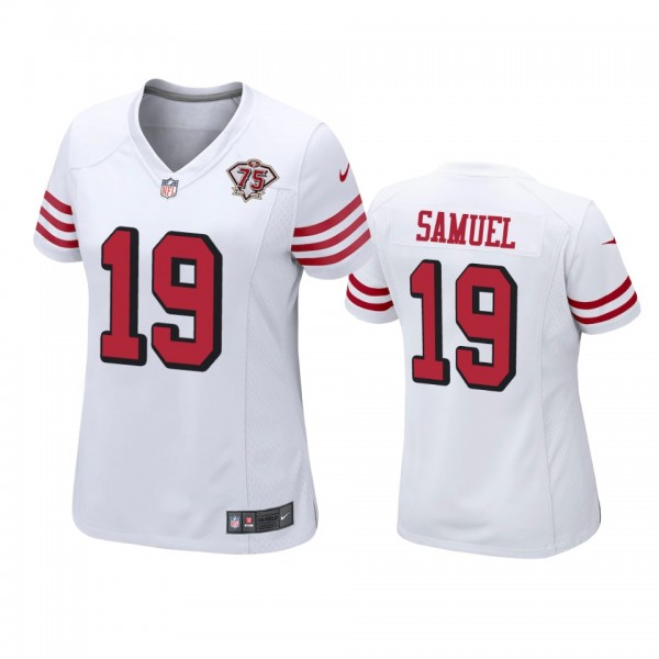 Women's San Francisco 49ers Deebo Samuel White 75t...