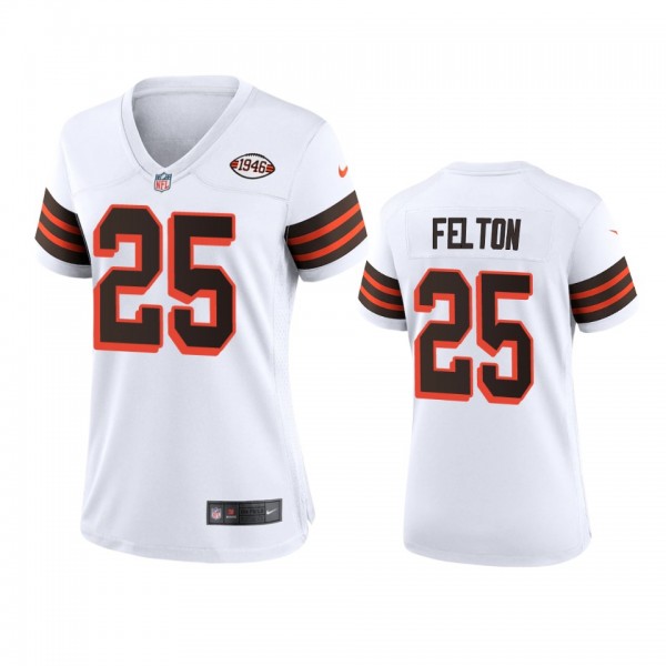 Women's Cleveland Browns Demetric Felton White 1946 Collection Alternate Game Jersey