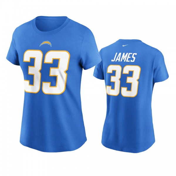 Women's Los Angeles Chargers Derwin James Blue Name Number T-shirt