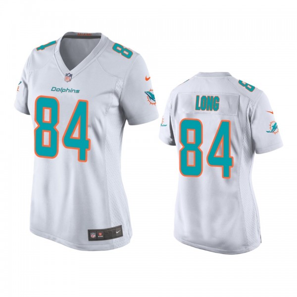Women's Miami Dolphins Hunter Long White Game Jers...