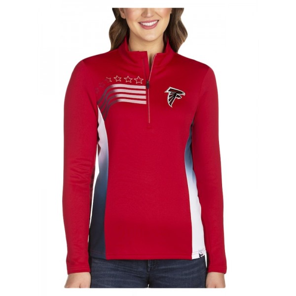 Women's Atlanta Falcons Red Liberty Quarter-Zip Pullover Jacket