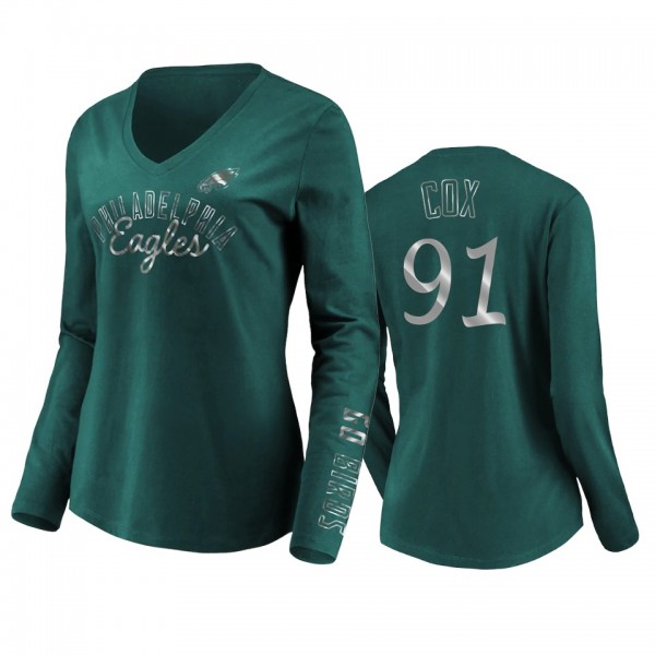 Women's Fletcher Cox Philadelphia Eagles Eagles Iconic All Out Glitz T-Shirt