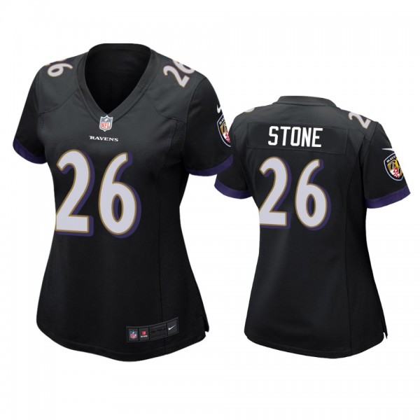 Women's Baltimore Ravens Geno Stone Black Game Jer...