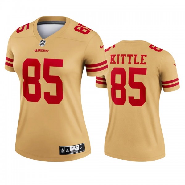 San Francisco 49ers George Kittle Gold Inverted Le...